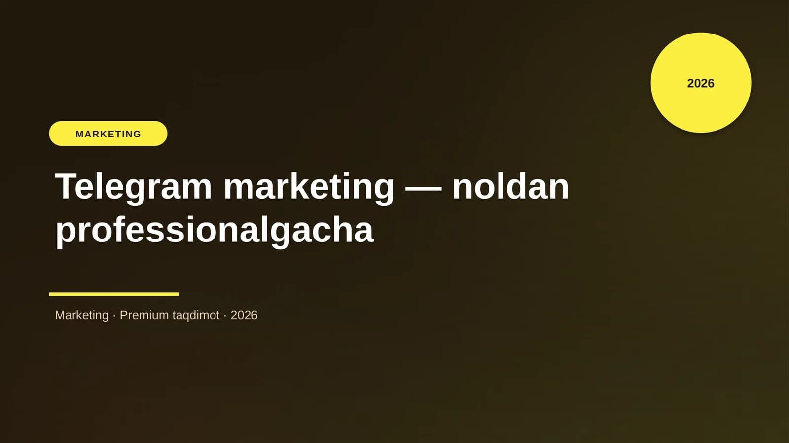 Telegram marketing — noldan professionalgacha