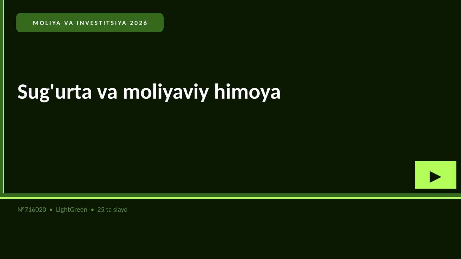 Sug'urta va moliyaviy himoya