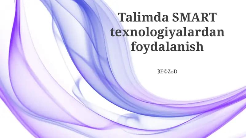 SMART texnologiyalardan foydalanish