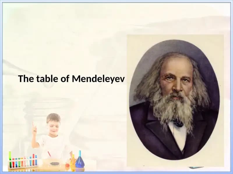 The table of Mendeleyev