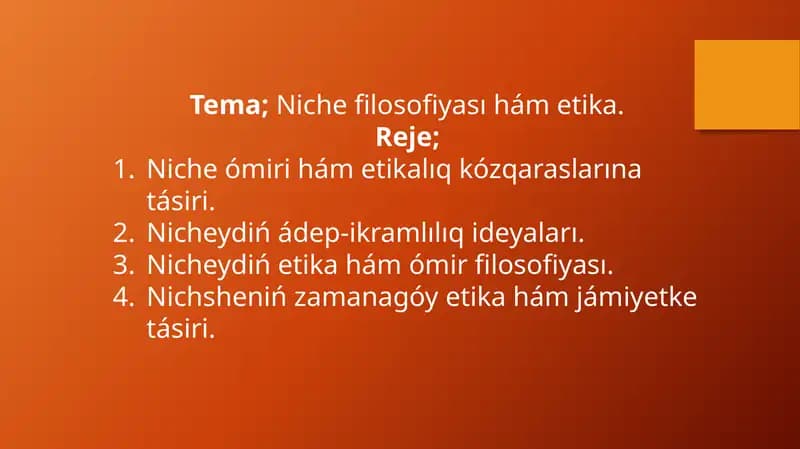Fridrix Niche filosofiyası