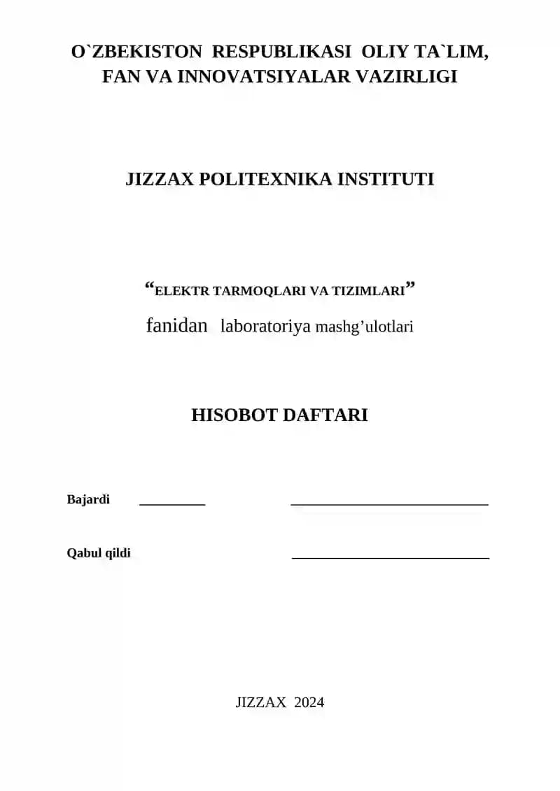 Laboratoriya mashg'ulotlari
