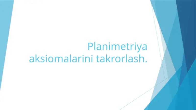 Planimetriya aksiomalari