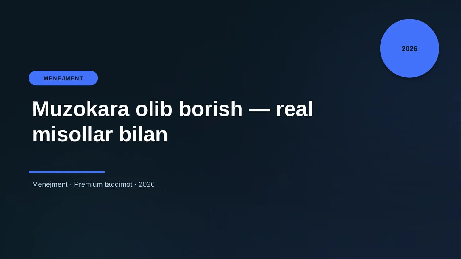 Muzokara olib borish — real misollar bilan