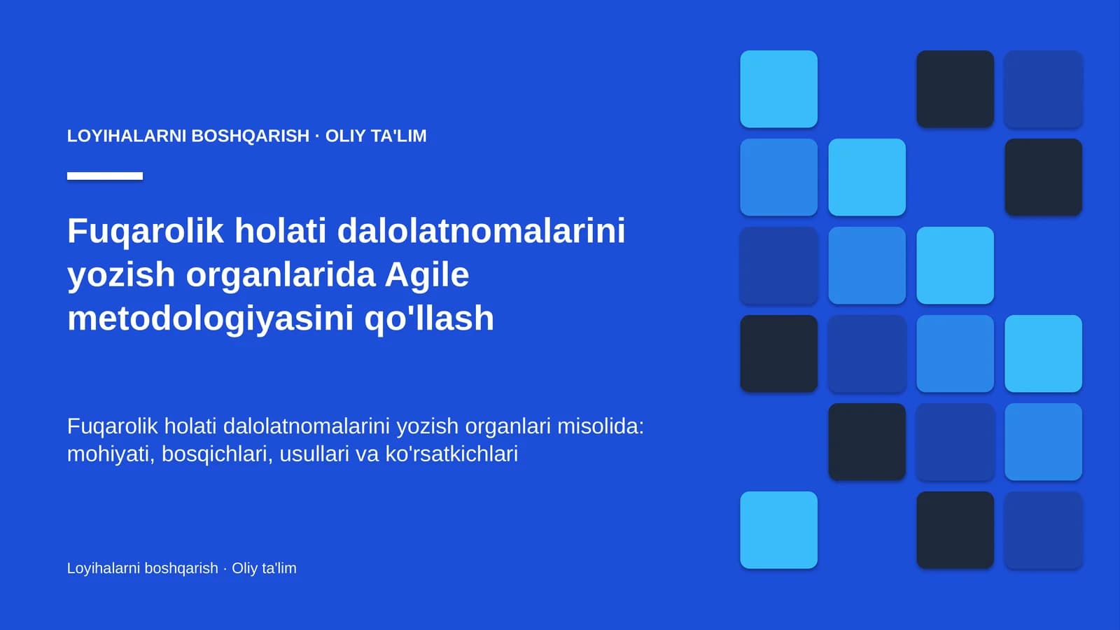 fuqarolik holati dalolatnomalarini yozish organlarida agile metodologiyasini qo'llash 4112