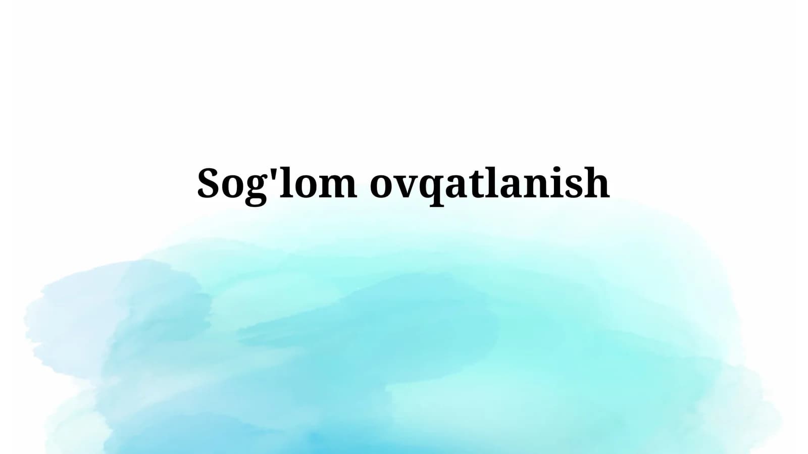 Sog'lomovqatlanish
