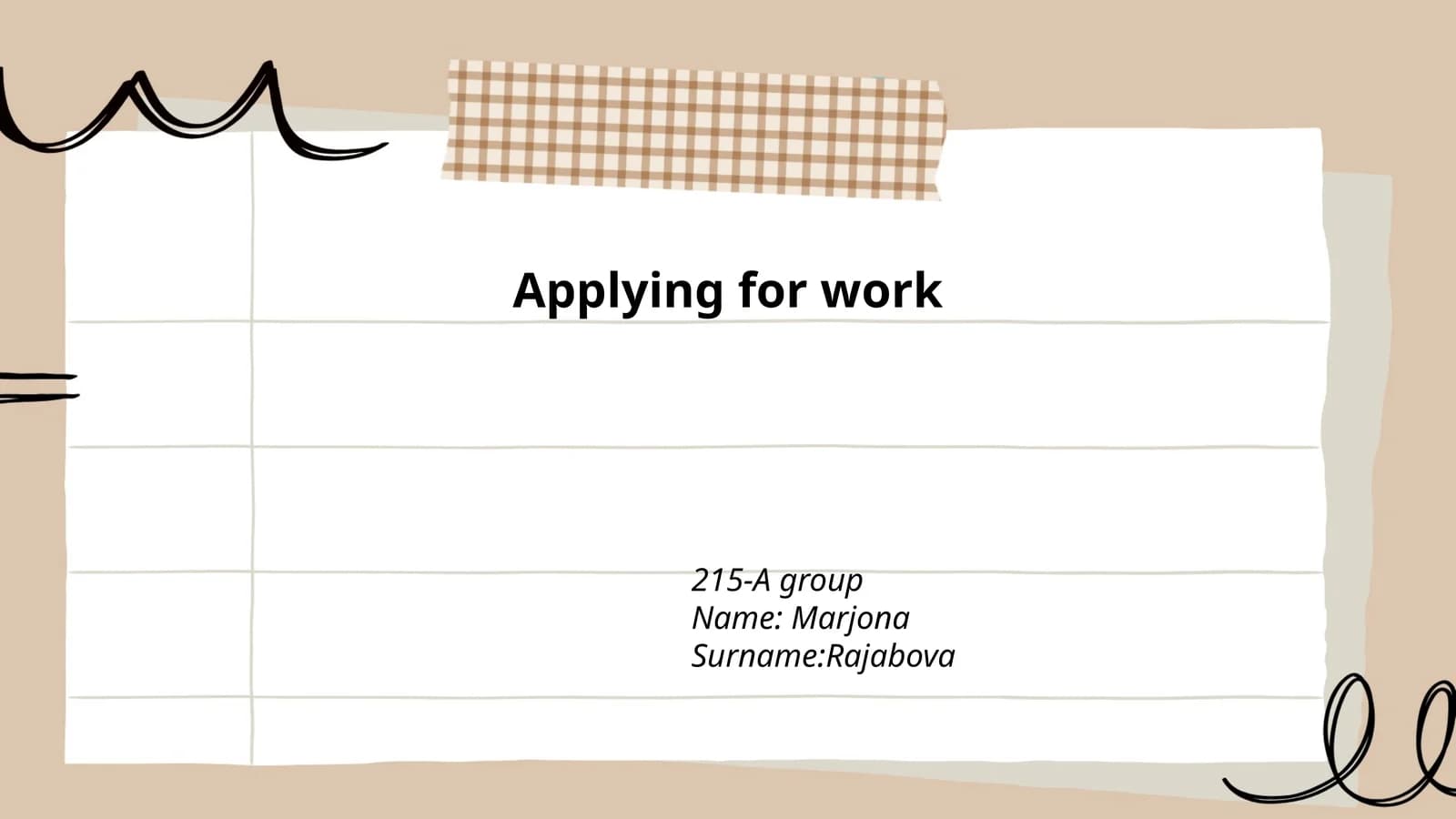 Applying for work