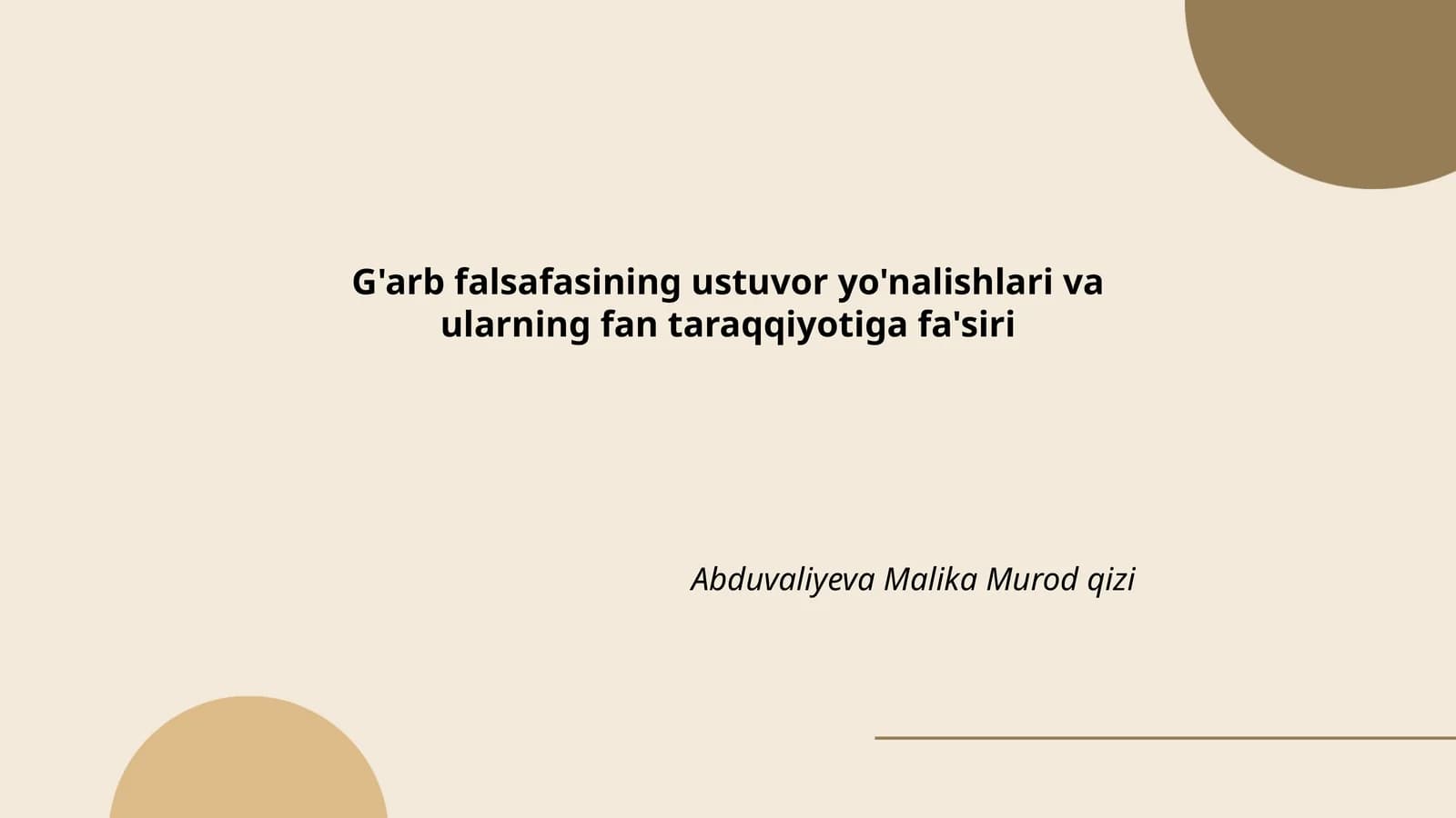 G'arb falsafasining ustuvor yo'nalishlari va ularning fan taraqqiyotiga fa'siri