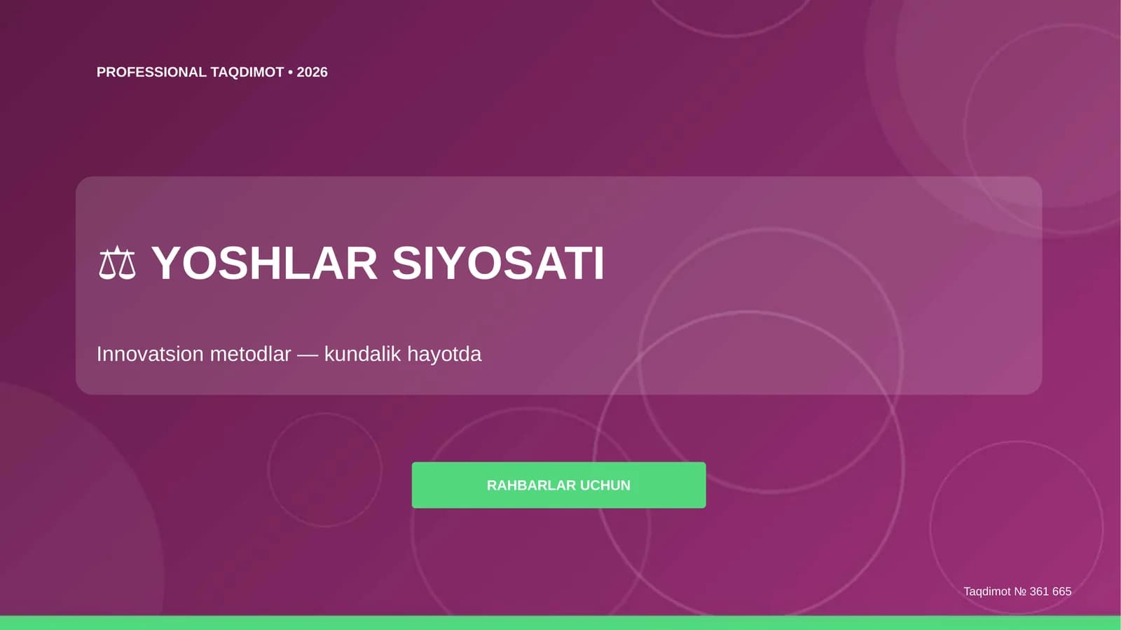 YOSHLAR SIYOSATI