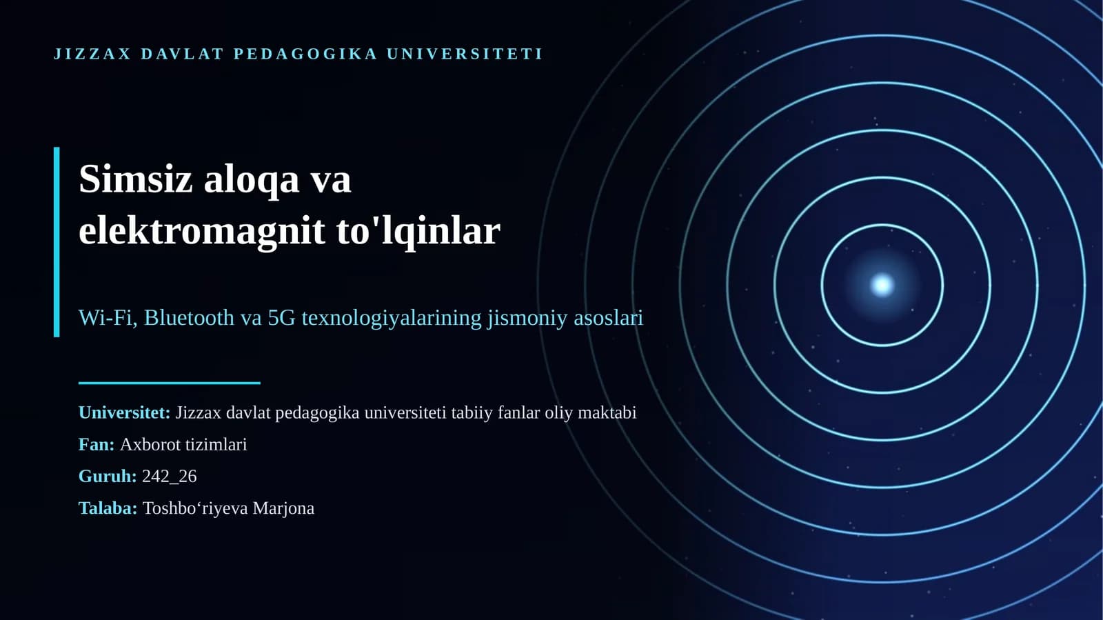 Simsiz aloqa va elektromagnit to'lqinlar