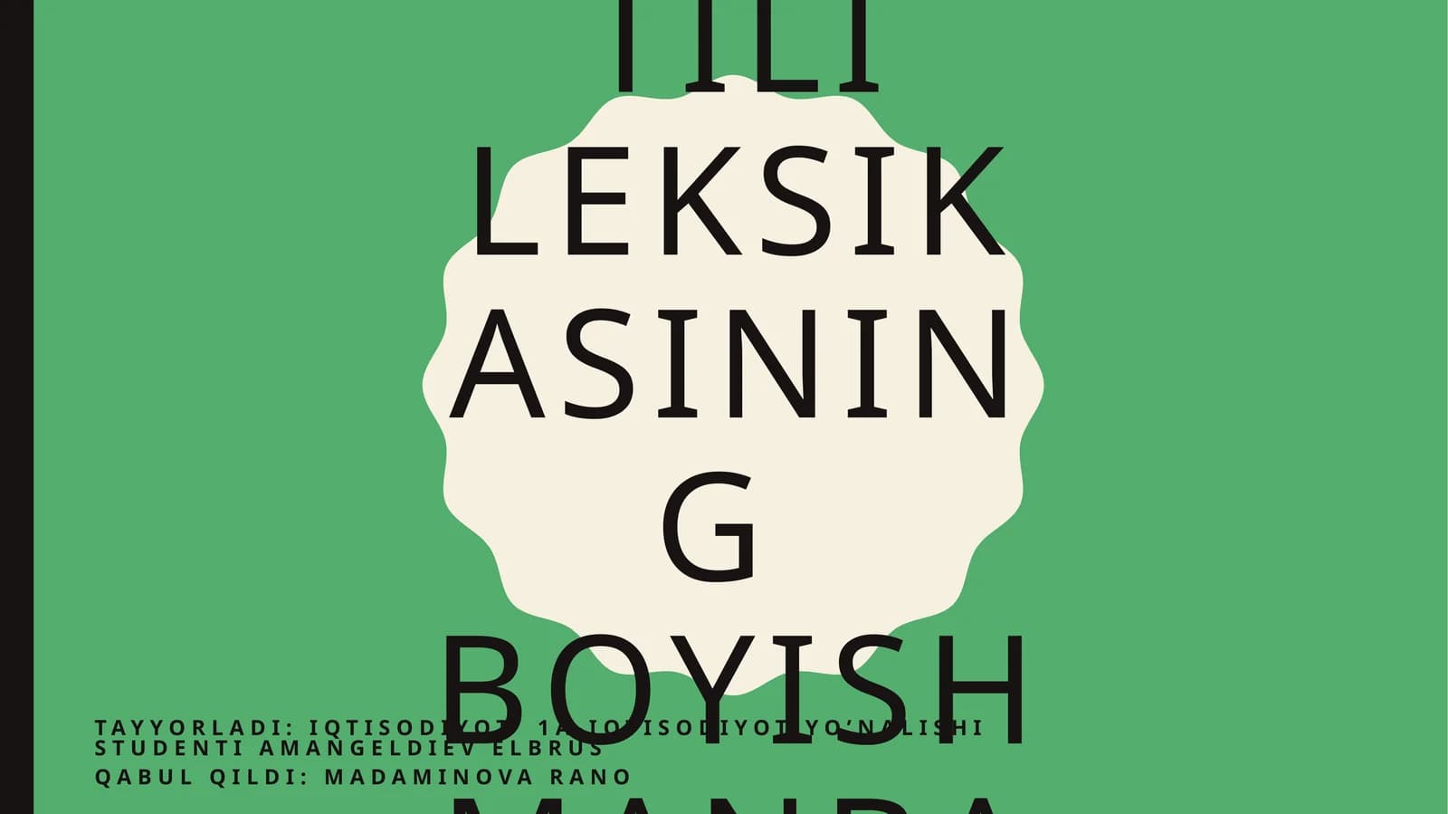 O’zbek tili leksikasi