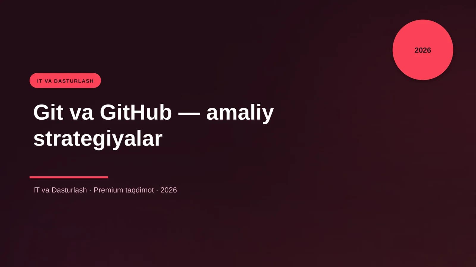 Git va GitHub — amaliy strategiyalar