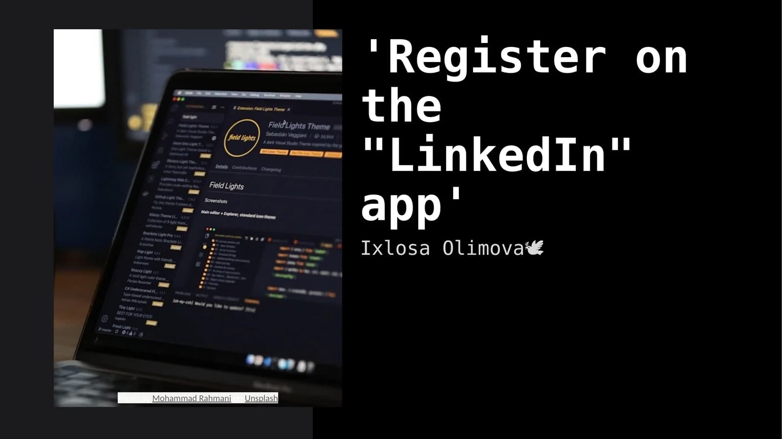 'Register on the "LinkedIn" app'
