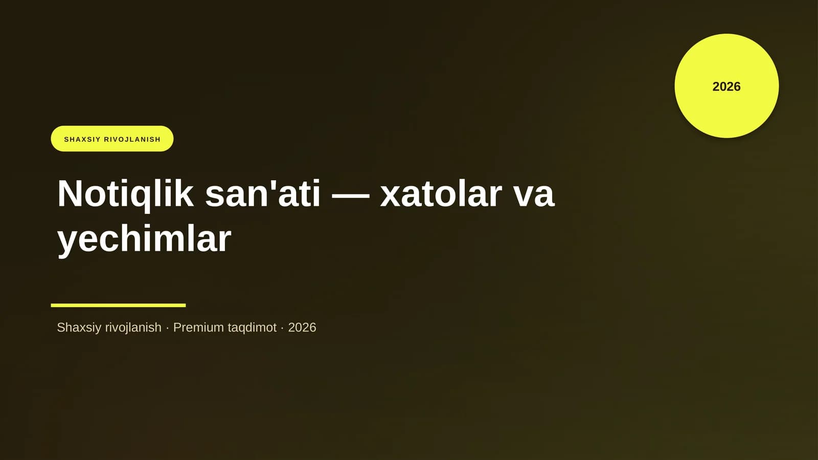 Notiqlik san'ati — xatolar va yechimlar