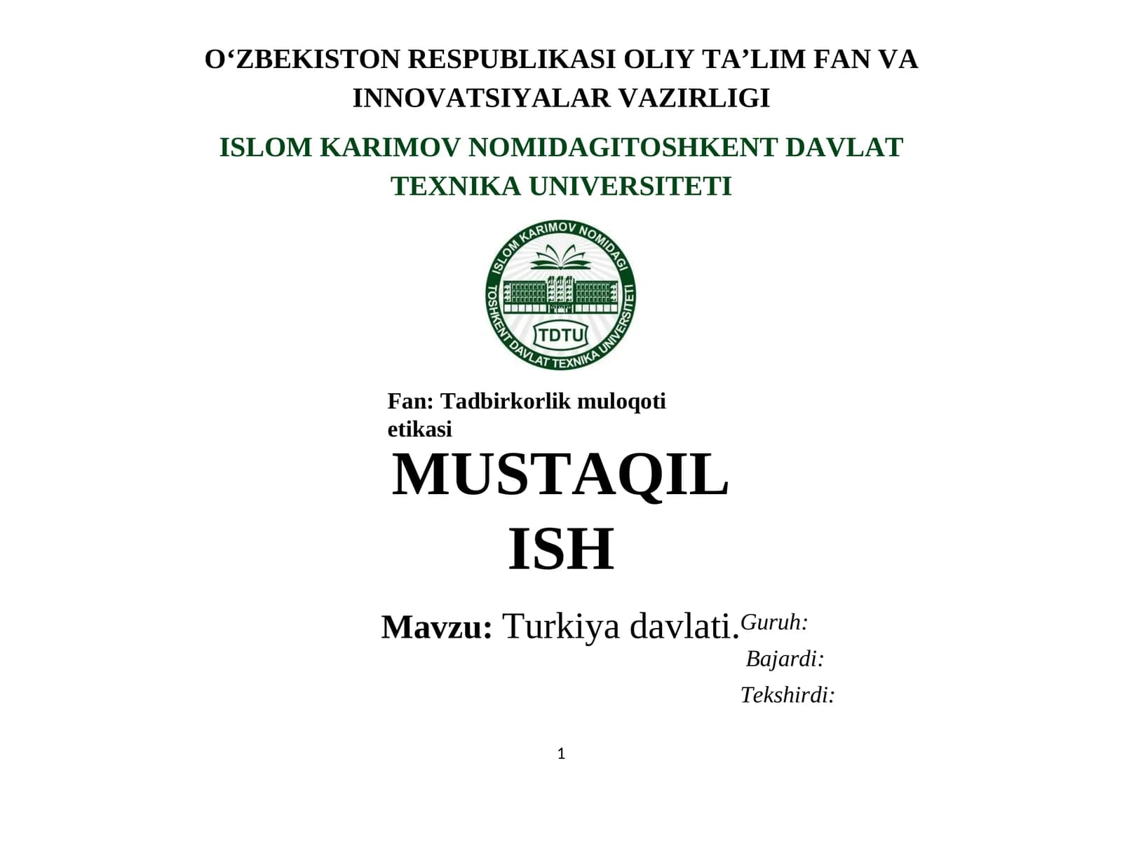 Turkiya davlati.
