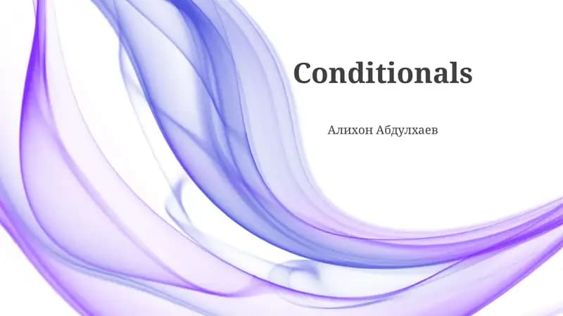 Conditionals