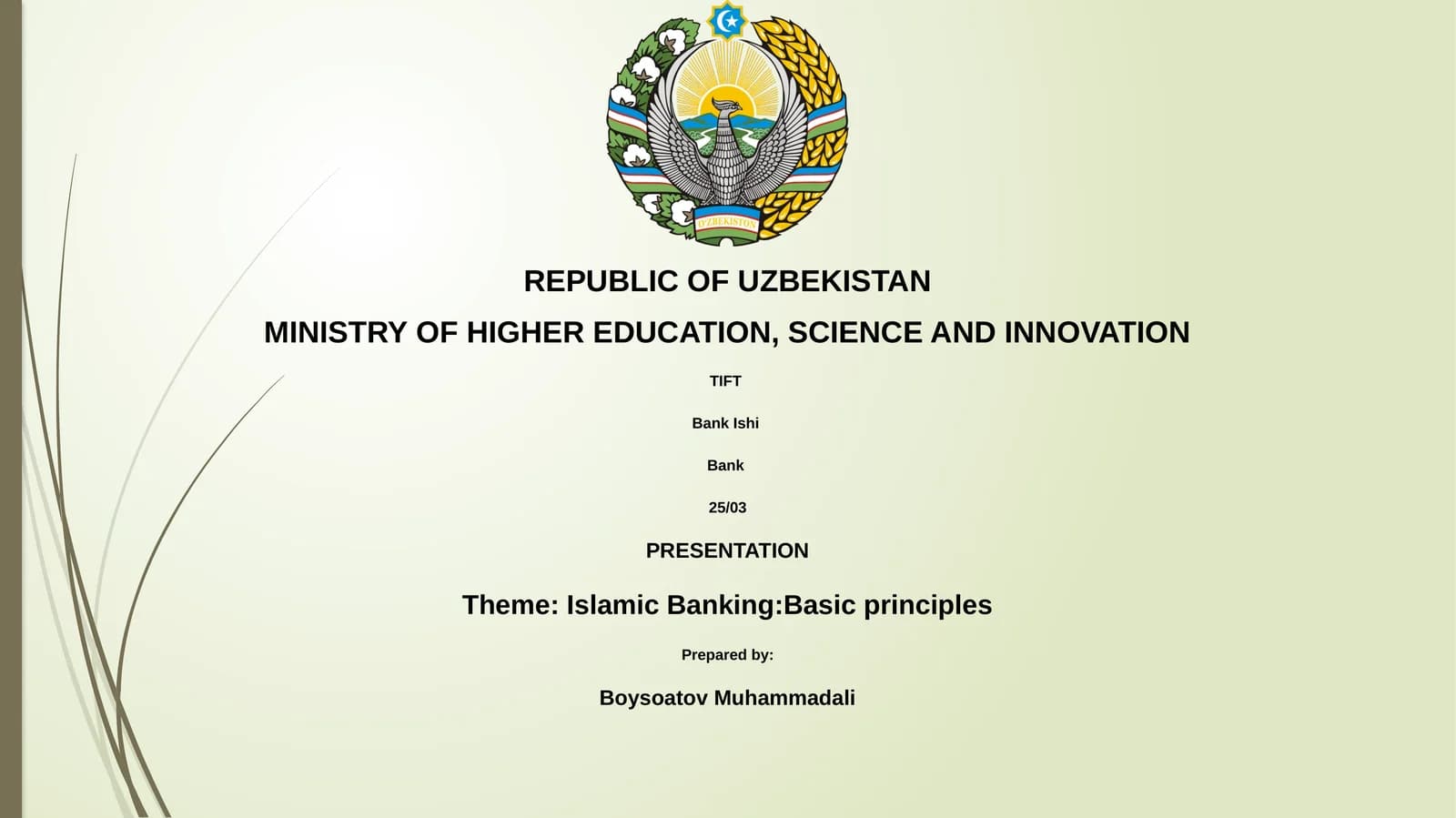 Islamic Banking:Basic principles