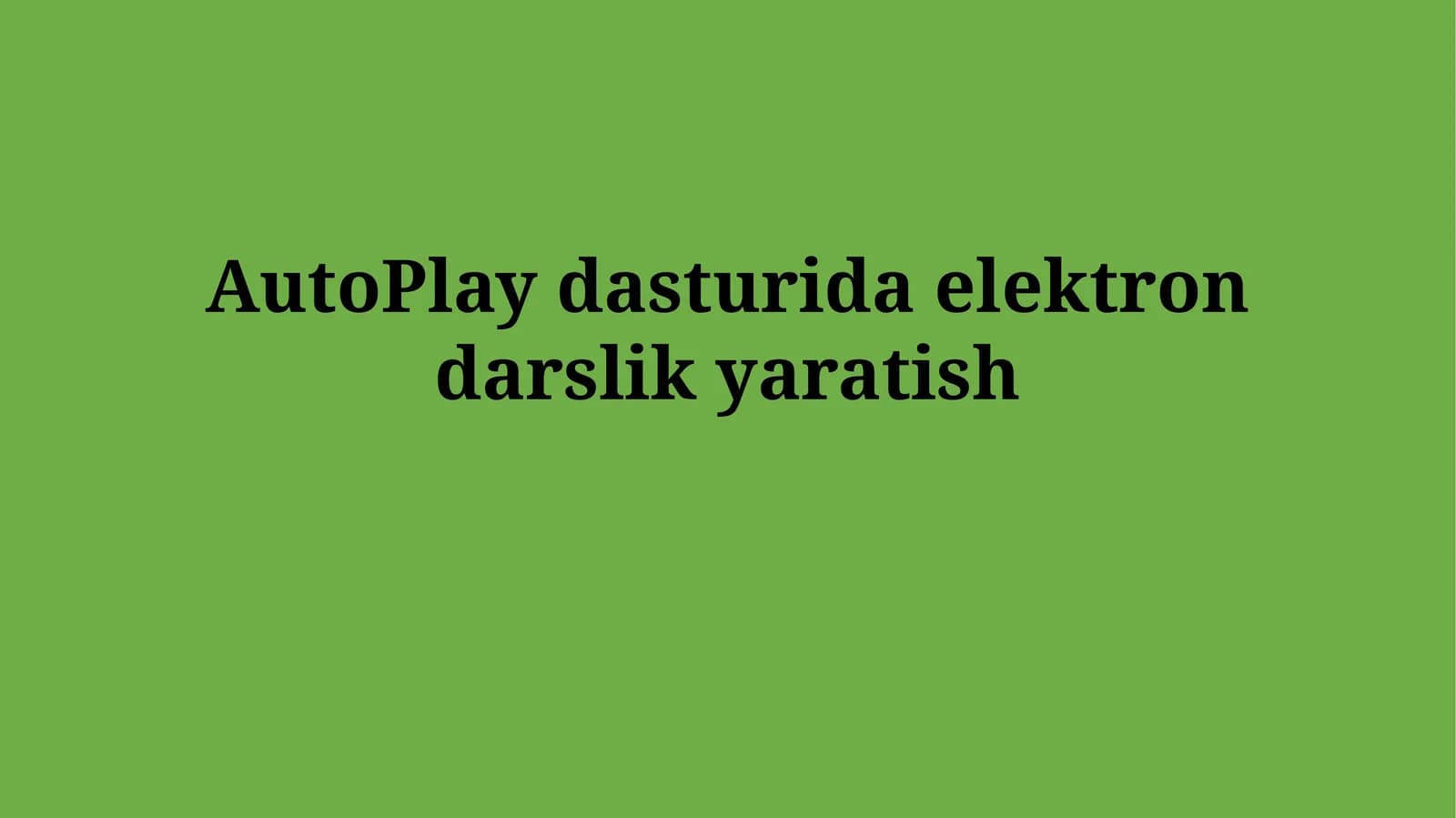 Elektron Darslik Yaratish