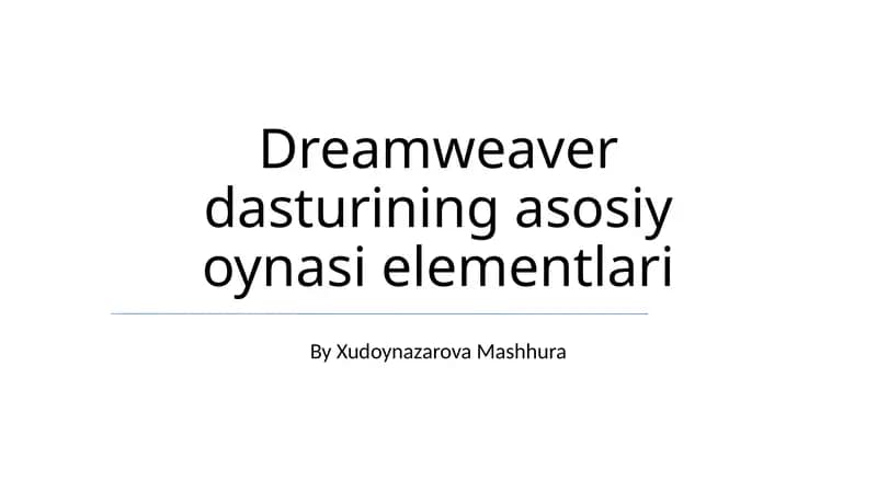 Dreamweaver dasturi
