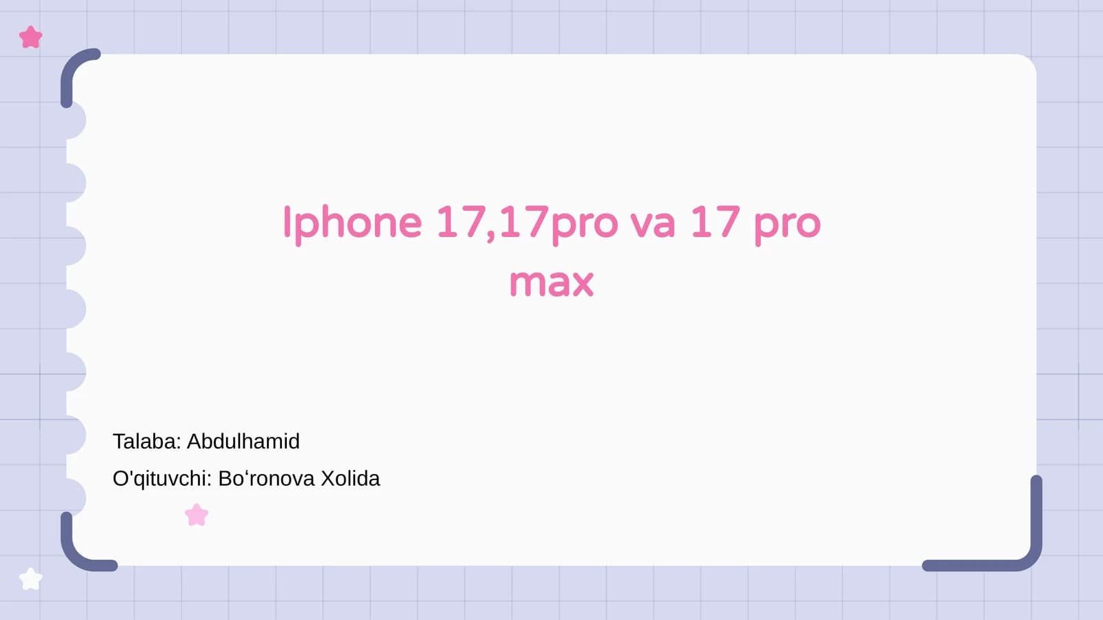 Iphone 17,17pro va 17 pro max