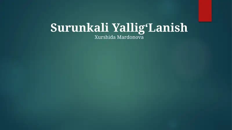 Surunkali YalligʻLanish