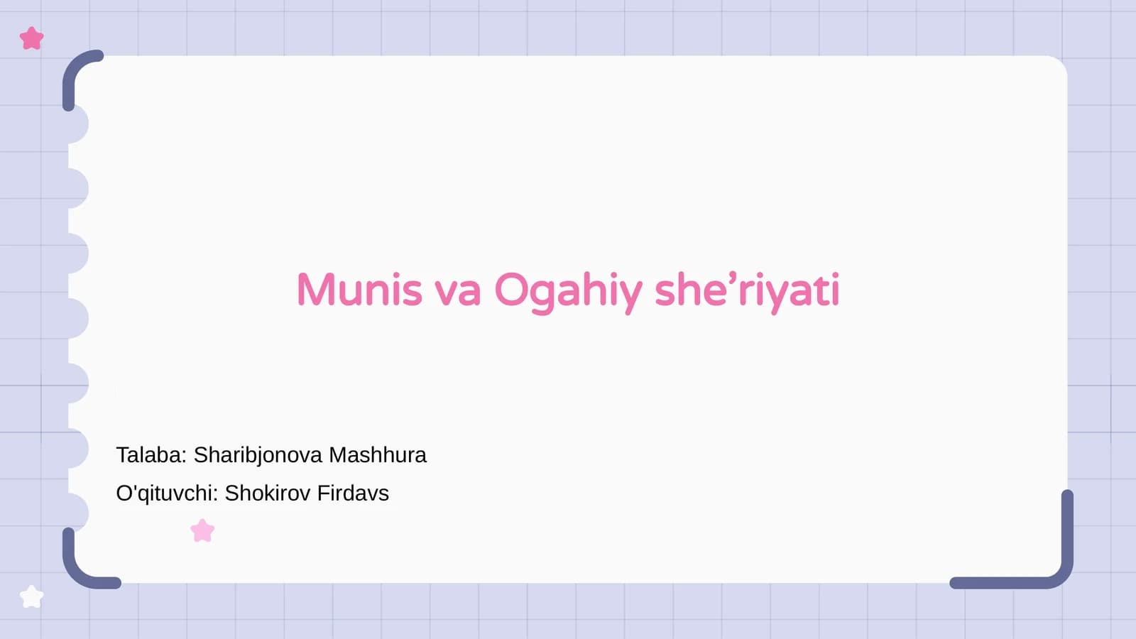 Munis va Ogahiy she’riyati
