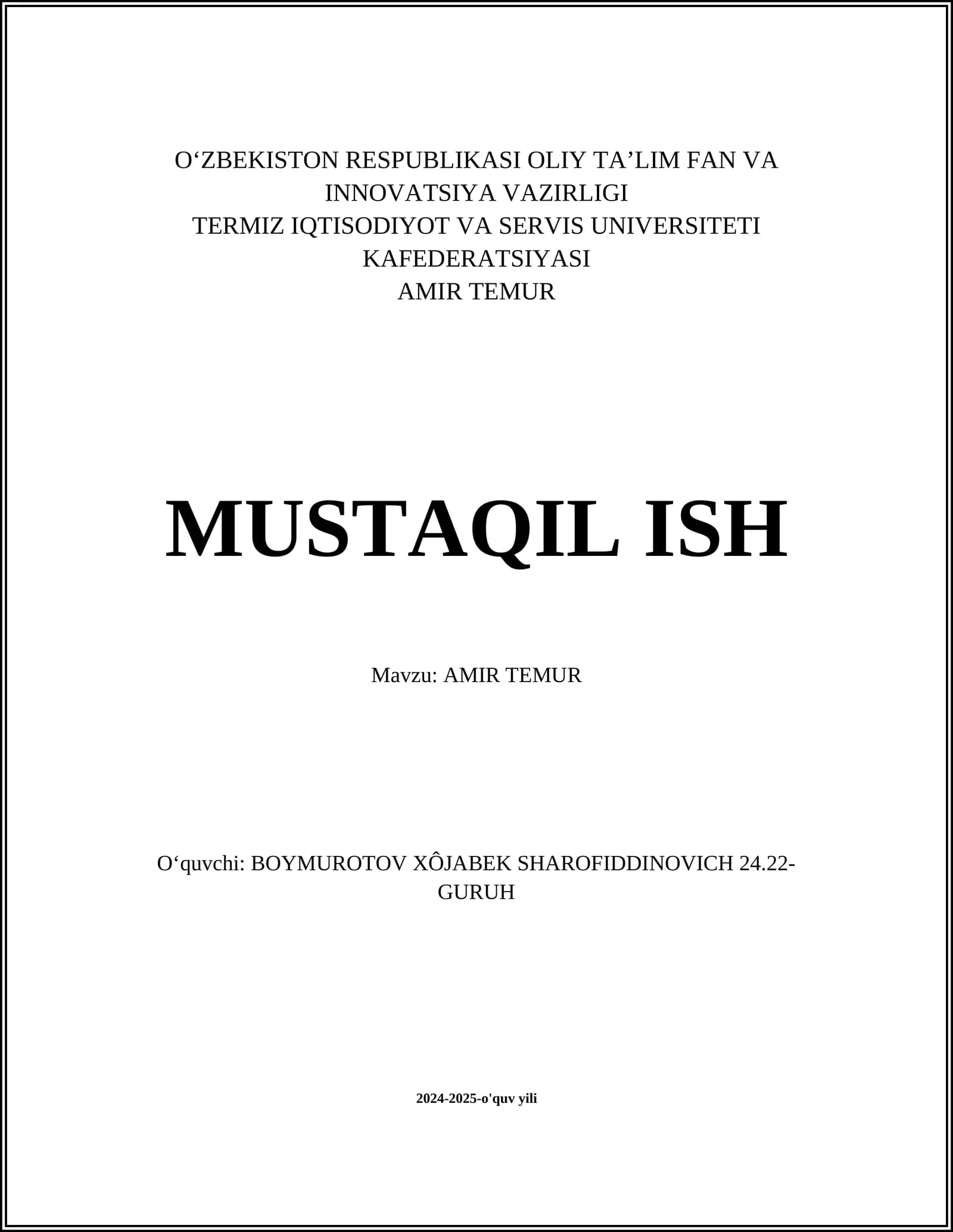 AMIR TEMUR