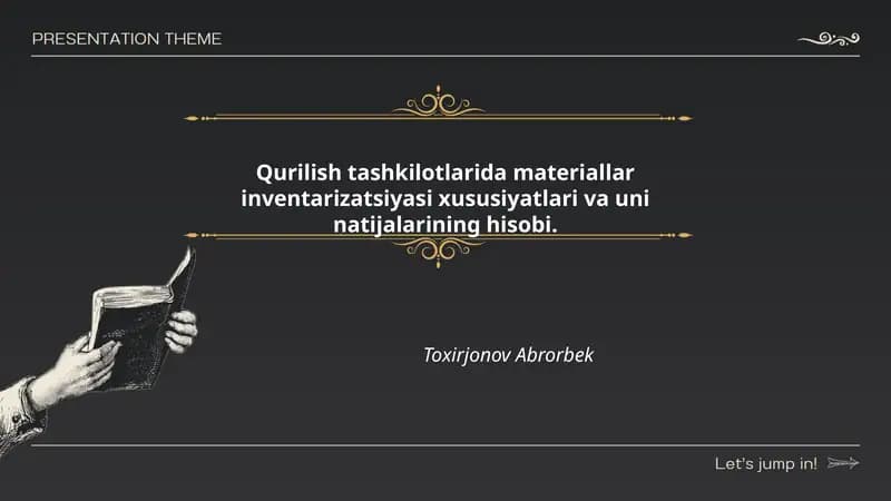 Qurilish tashkilotlarida materiallar inventarizatsiyasi xususiyatlari va uni natijalarining hisobi