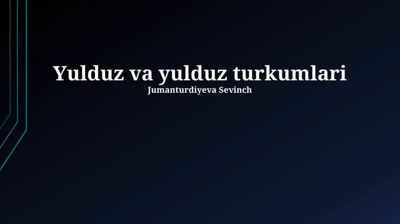 Yulduz va yulduz turkumlari