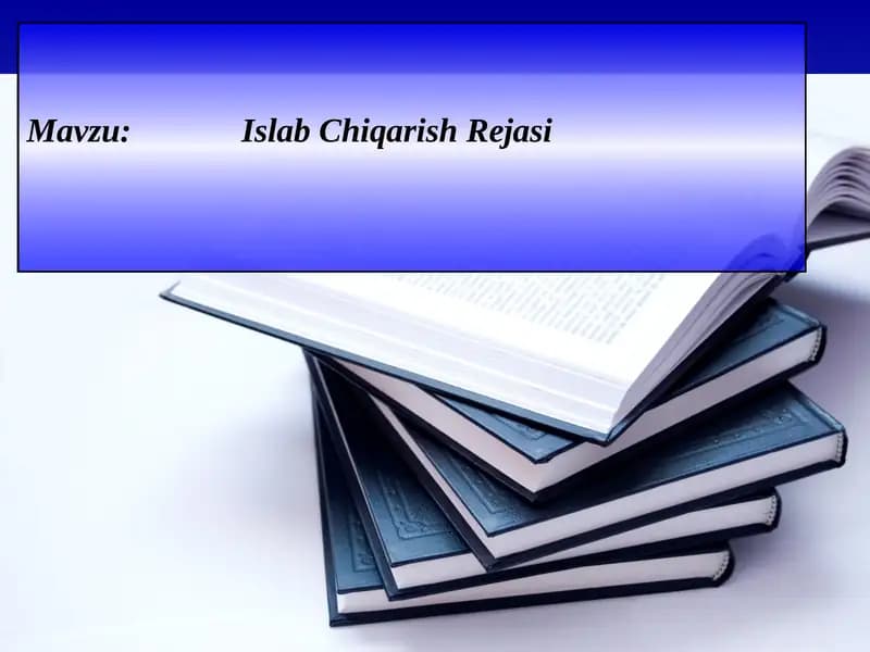 Islab Chiqarish Rejasi