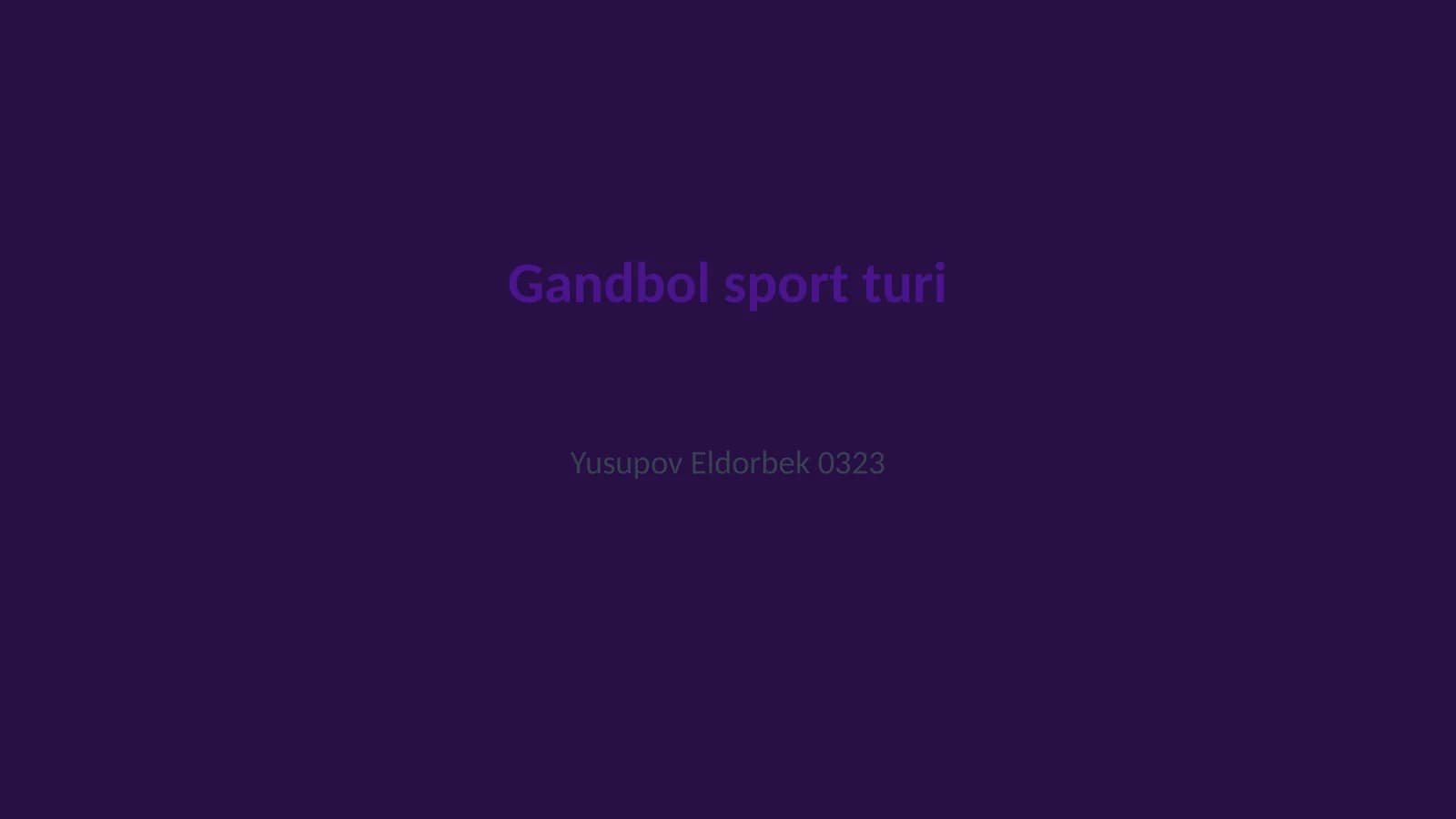 Gandbol sport turi
