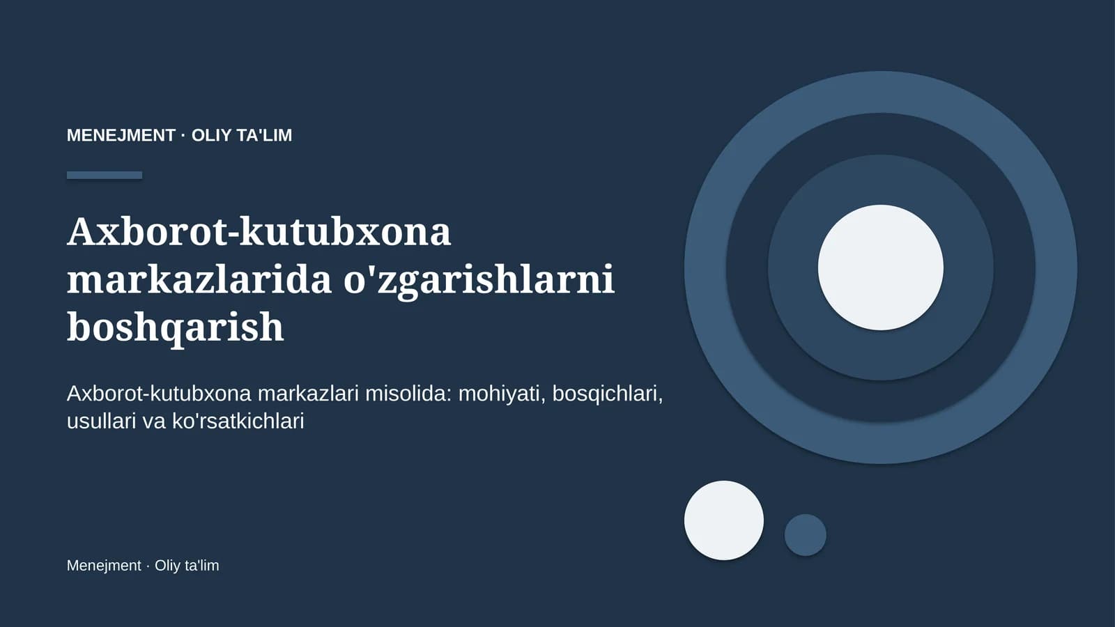 MENEJMENT · OLIY TA'LIM