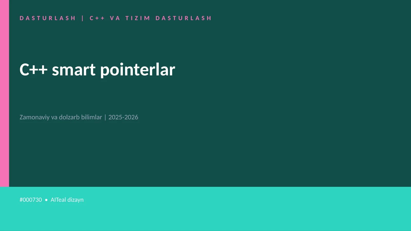 C++ smart pointerlar