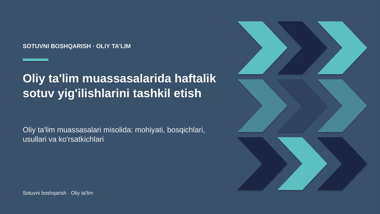 [SOTUVNI BOSHQARISH · OLIY TA'LIM]
