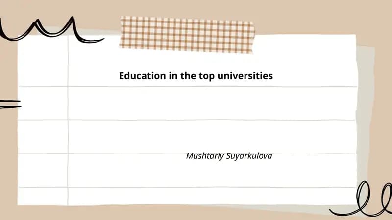 Education in the top universities