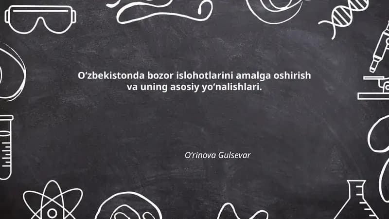 Bozor islohotlarini amalga oshirish va uning asosiy yoʻnalishlari