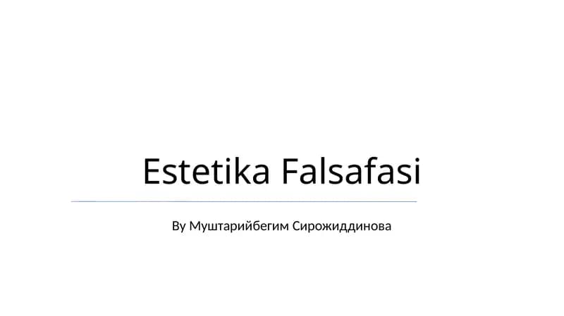Estetika Falsafasi