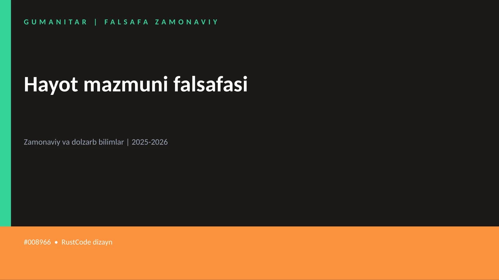 Hayot mazmuni falsafasi