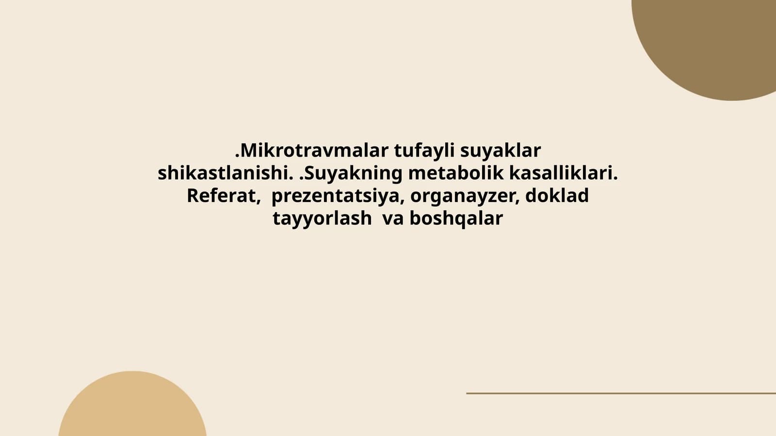Mikrotravmalar va suyak shikastlanishi