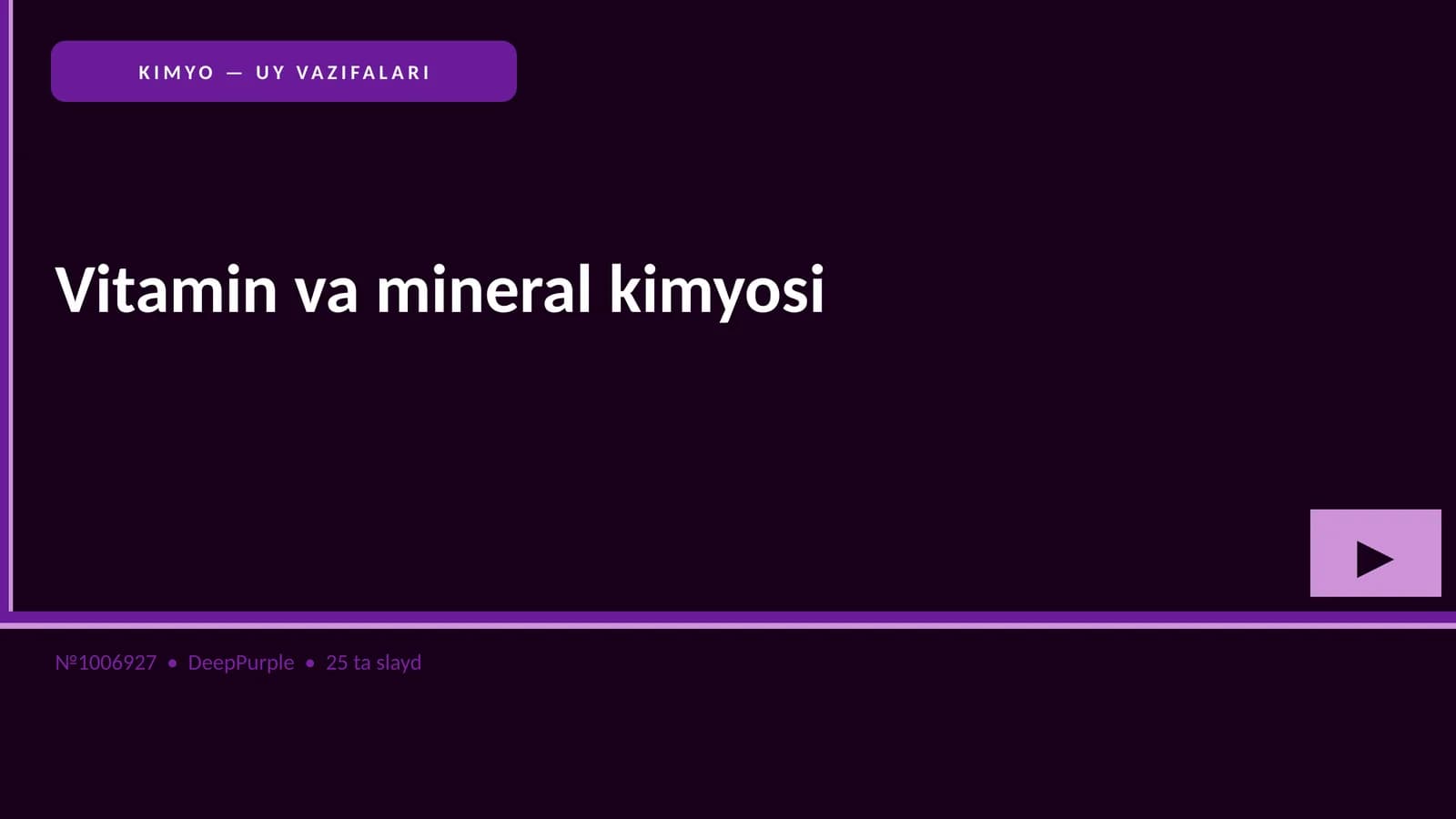 Vitamin va mineral kimyosi