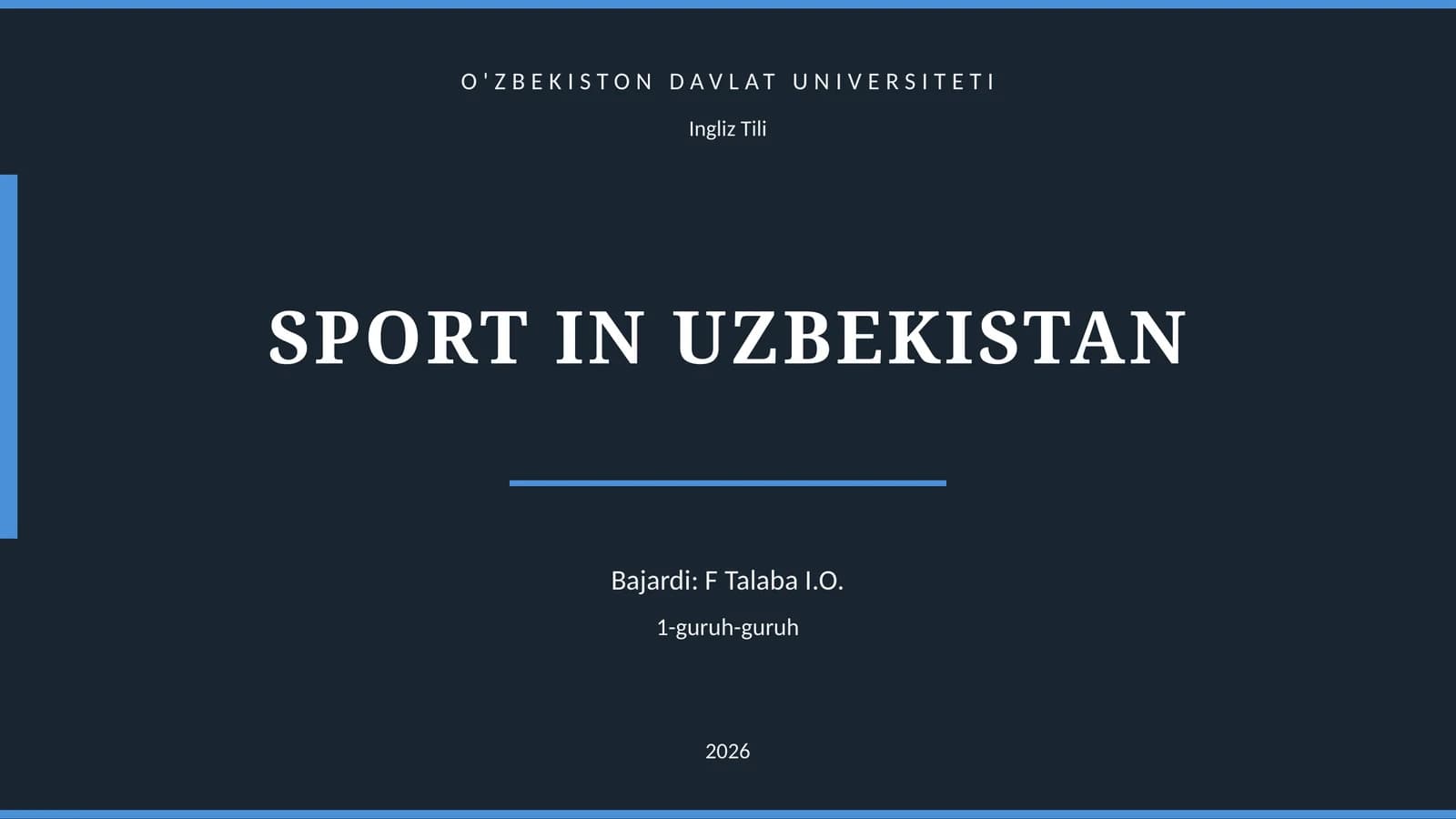 SPORT IN UZBEKISTAN