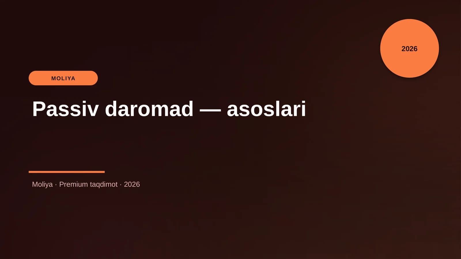 Passiv daromad — asoslari