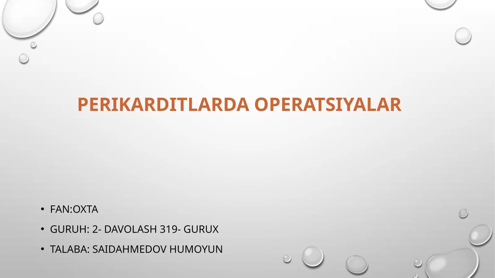 Perikarditlarda operatsiyalar