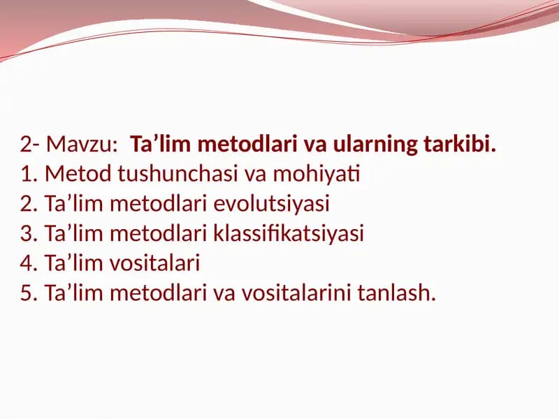 Ta’lim Metodlari