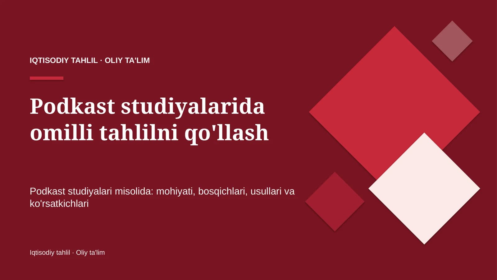 podkast studiyalarida omilli tahlilni qo'llash 2146