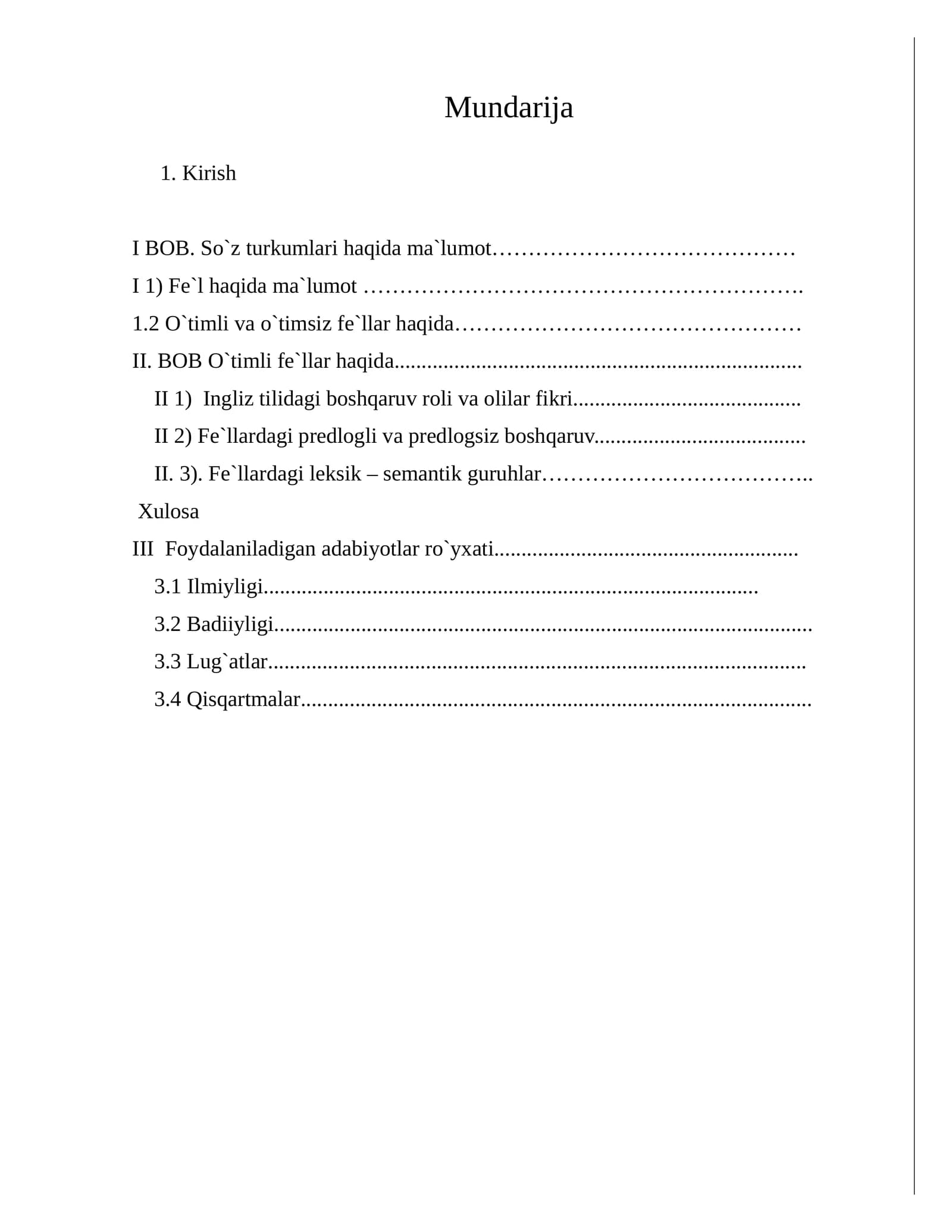 Fe`l haqida ma`lumot