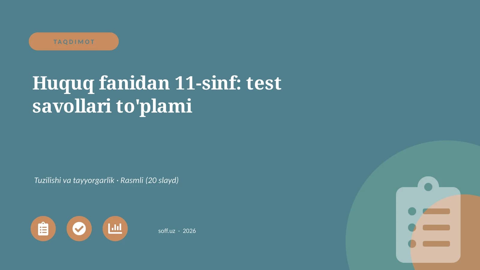 11-sinf: test savollari to'plami