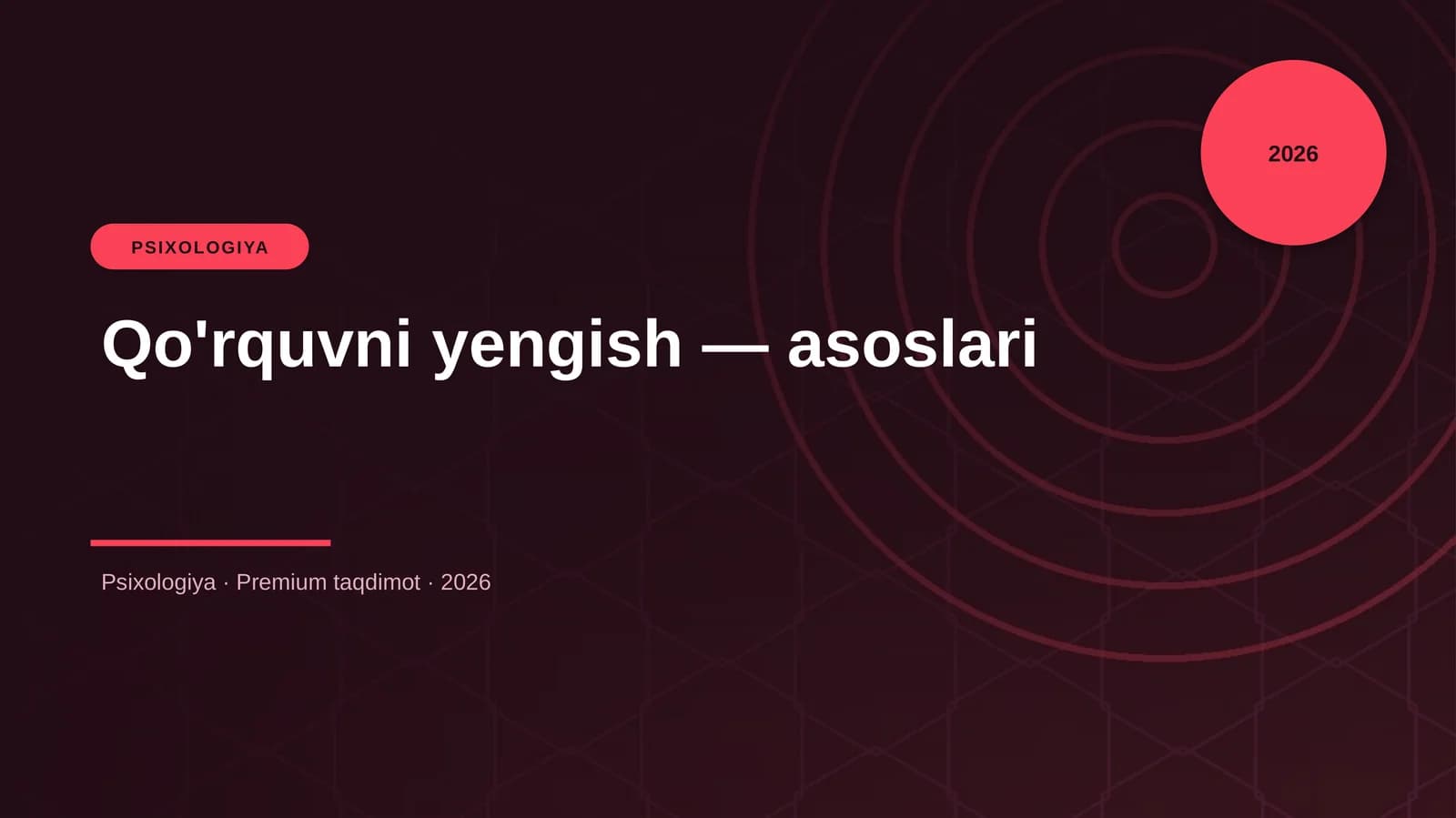Qo'rquvni yengish — asoslari