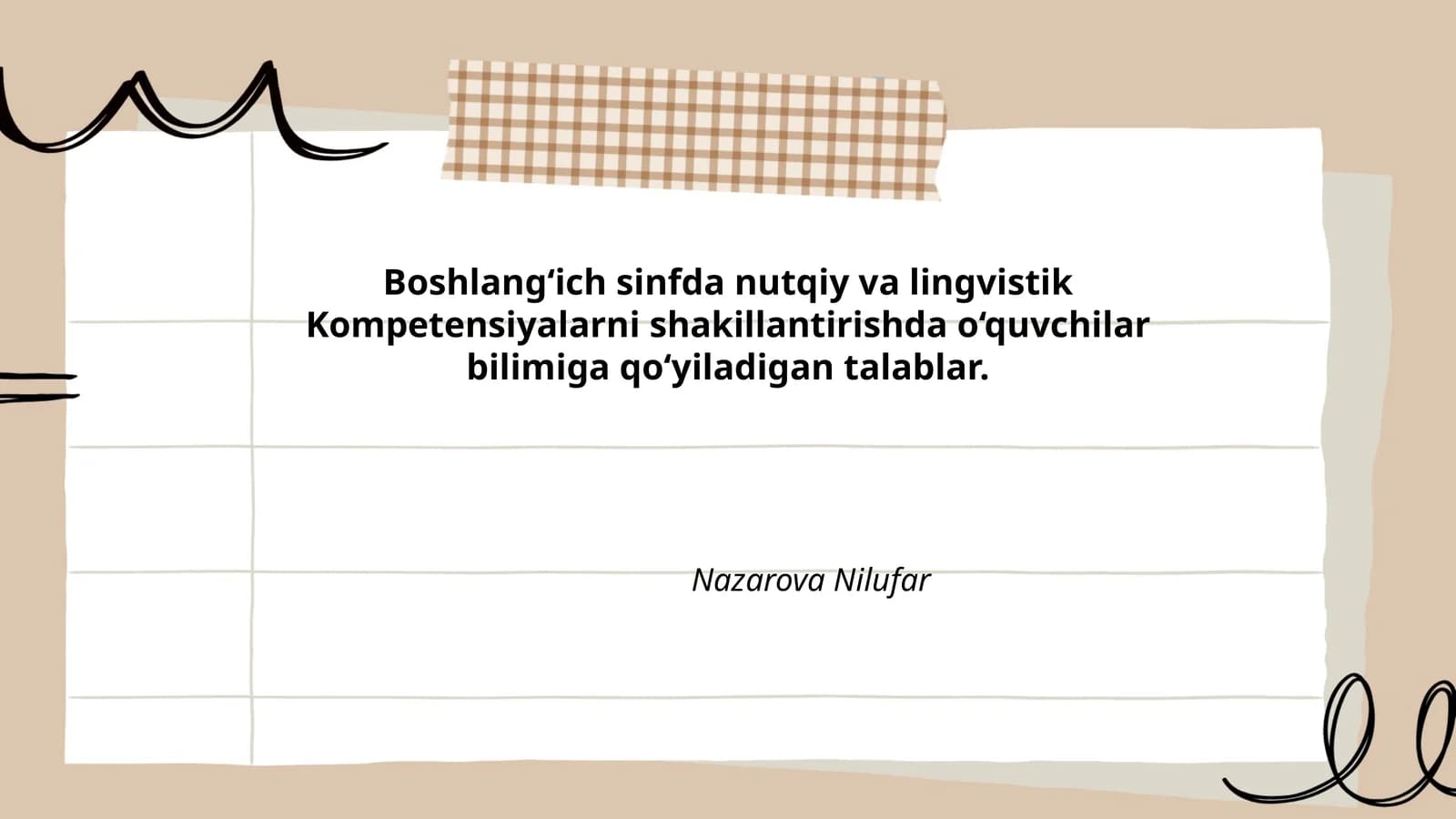 Boshlang‘ich sinfda nutqiy va lingvistik