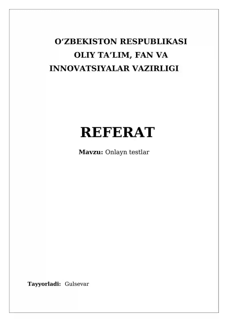 Onlayn testlar